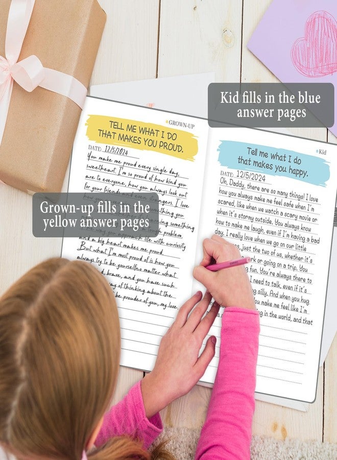 SIMSIMY Just Between You and Me Kid Journal - A Back & Forth Journal for Grown-Up & Kid / Parent & Child to Strengthen Bond, Build Communication, and Share Memories, Interactive Writing Prompts for Kids & Adults, Gift for Girls Boys, 7"X10"-Light Blue - Image 4